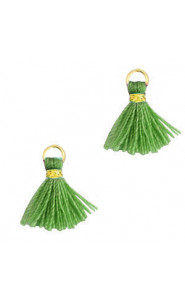 Mini Quaste 1.2cm - Gold-jungle green